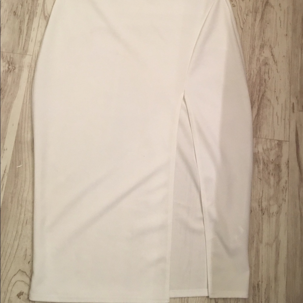 Boohoo White Midi Dress with high split - Picture 5 of 6